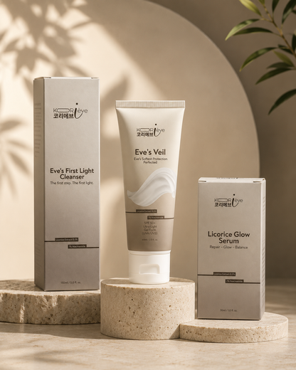 "Korieve. The Glow Routine, Simplified."