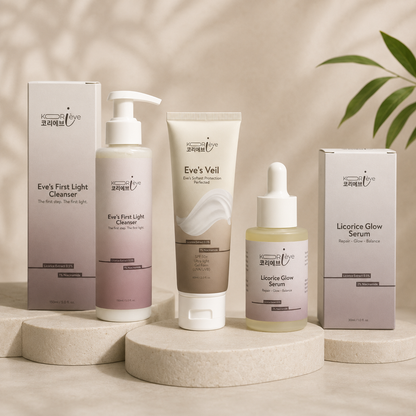 "Korieve. The Glow Routine, Simplified."